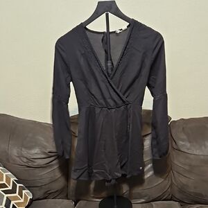 Roxy Elegant Black Wrap Romper